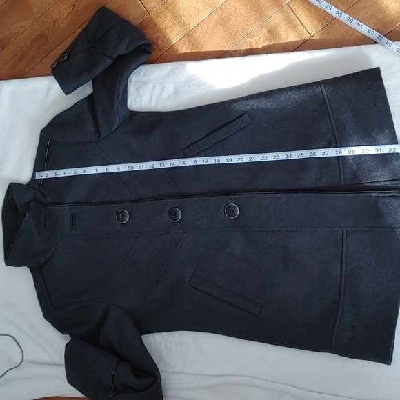 Marcona Wool Blend Pea Coat Charcoal Grey Size Small - Picture 7 of 12